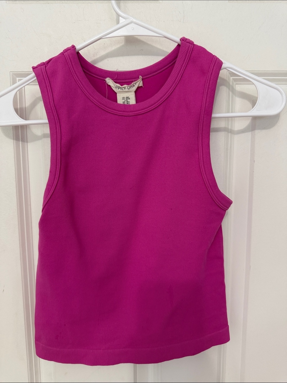 Happily gray Ribbed Tank Top size medium/large Fuchsia Pink